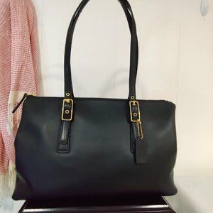 Vintage!! Coach Legacy 9849 Brilliant Black Leather Tote Bag